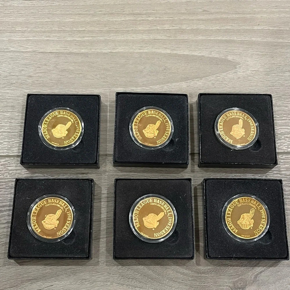 Set of 6 1998 Manny Ramirez+ Enviromint Bronze Coins w/COA Cleveland Indians - Picture 9 of 10